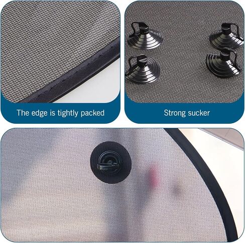 2 PCS Window Window Window ، ظلال نافذة تلقائية للشبكة للطفل ، أغطية نافذة التبريد لكتلة الأشعة الضارة ، ظلال 25 "× 15" للنوافذ الجانبية مع مصاصة ، لمعظم واقي السيارات (أسود) in Saudi Arabia