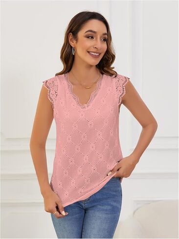 Sweatyrocks نسج الدانتيل الزهري الأسقلوب كاب غلاف العيينة التطريز V الرقبة تي شيرت in Saudi Arabia