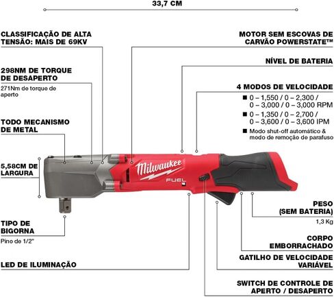 Milwaukee Electric - M12 Fuel 1/2 Right Angle IMP Wrench KIT in Saudi Arabia