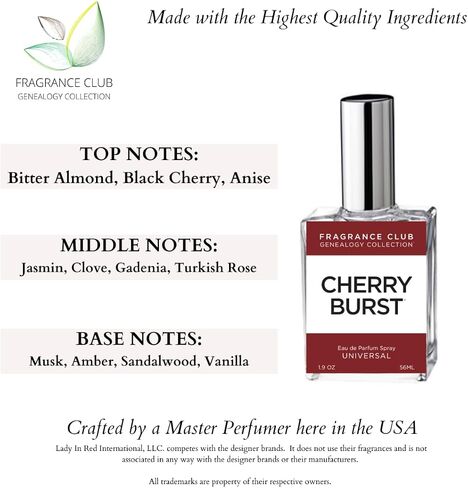 Cherry Burst, 1.9 oz. EDP, Long lasting Unisex fragrance with Tonka Bean, Almond is a lucious fragrance. in Saudi Arabia