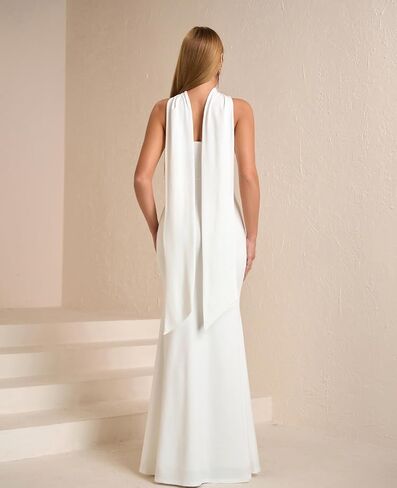 2025 نساء Bodycon الرسمي Maxi Dresses الأنيقة الأنبوب الصيفي زفاف الضيف فستان حفلة كوكتيل مع وشاح in Kuwait