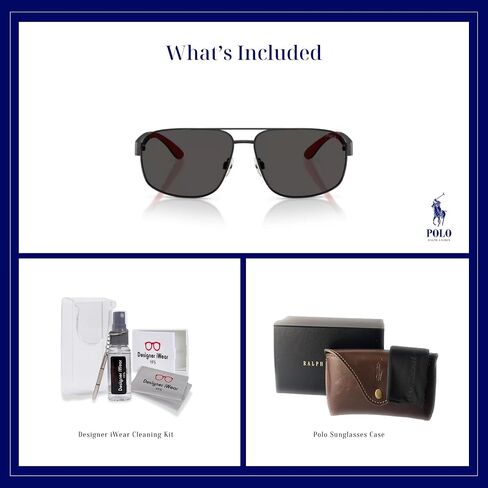 Polo Ralph Lauren PH3112 نظارة شمسية طيار للرجال+ حزمة مع طقم المصمم Iwear in Saudi Arabia