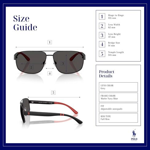 Polo Ralph Lauren PH3112 نظارة شمسية طيار للرجال+ حزمة مع طقم المصمم Iwear in Saudi Arabia
