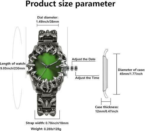 BARAMON Watch for Men Retro Fashion Vintage Wristwatch Casual Gothic Steampunk Quartz Analog Hand Watches Hip Hop Cool Alien Y2K Male Clock in Saudi Arabia