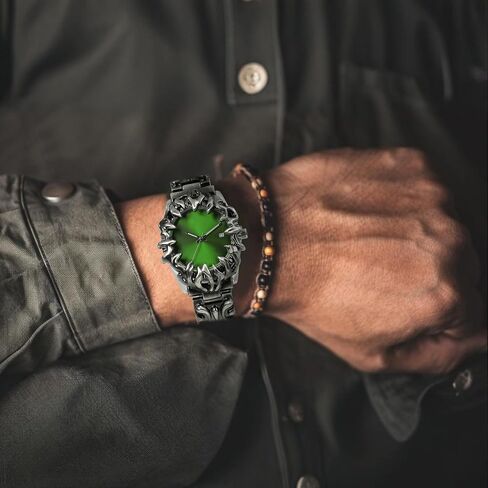 BARAMON Watch for Men Retro Fashion Vintage Wristwatch Casual Gothic Steampunk Quartz Analog Hand Watches Hip Hop Cool Alien Y2K Male Clock in Saudi Arabia