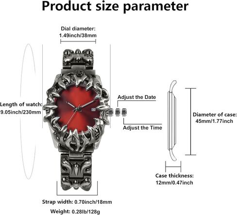 BARAMON Watch for Men Retro Fashion Vintage Wristwatch Casual Gothic Steampunk Quartz Analog Hand Watches Hip Hop Cool Alien Y2K Male Clock in Saudi Arabia