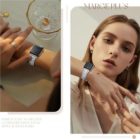 Marge Plus متوافق مع Bling Apple Watch Band Women 38mm 40mm 41mm Series 10 9 8 7 6 5 4 3 2 1 SE in Kuwait