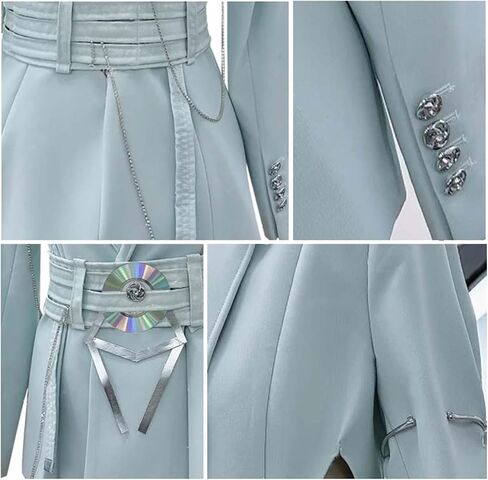 Luka Cosplay Costume White & Bule Suit Set with Belt Anime-Inspired Outfit for Halloween Party Stage Performance in Saudi Arabia