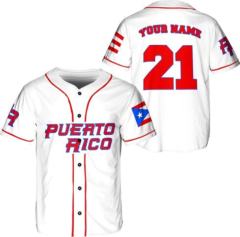 Thuhatree Store Name and Number Sports Puerto Rico AOP Baseball Jersey للجنسين XS-5XL ، ملابس Puerto Rico الرياضية in Saudi Arabia