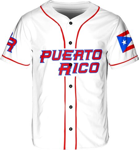 Thuhatree Store Name and Number Sports Puerto Rico AOP Baseball Jersey للجنسين XS-5XL ، ملابس Puerto Rico الرياضية in Saudi Arabia