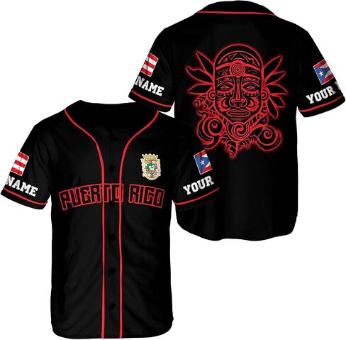 Thuhatree Store Name and Number Sports Puerto Rico AOP Baseball Jersey للجنسين XS-5XL ، ملابس Puerto Rico الرياضية in Kuwait