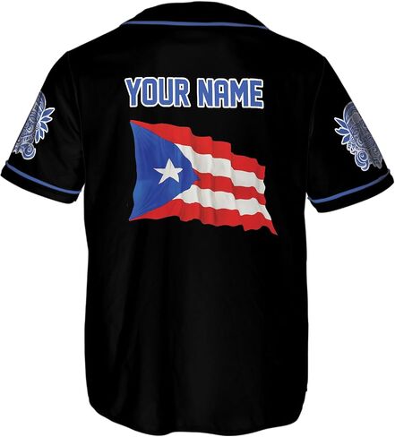 Thuhatree Store Name and Number Sports Puerto Rico AOP Baseball Jersey للجنسين XS-5XL ، ملابس Puerto Rico الرياضية in Kuwait