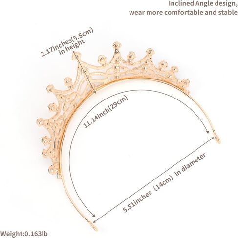 Ahoney Peach Tiara و Crown for Women ، Crystal Gold Crown Rhinestone Princess Peach Tiaras لعيد ميلاد الالتزامات حفلة عيد الهالوين in Kuwait