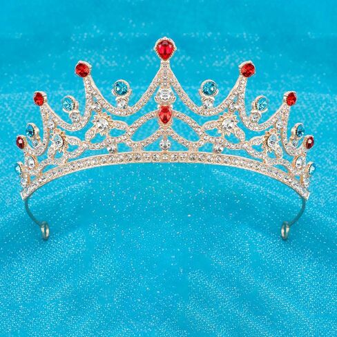 Ahoney Peach Tiara و Crown for Women ، Crystal Gold Crown Rhinestone Princess Peach Tiaras لعيد ميلاد الالتزامات حفلة عيد الهالوين in Kuwait