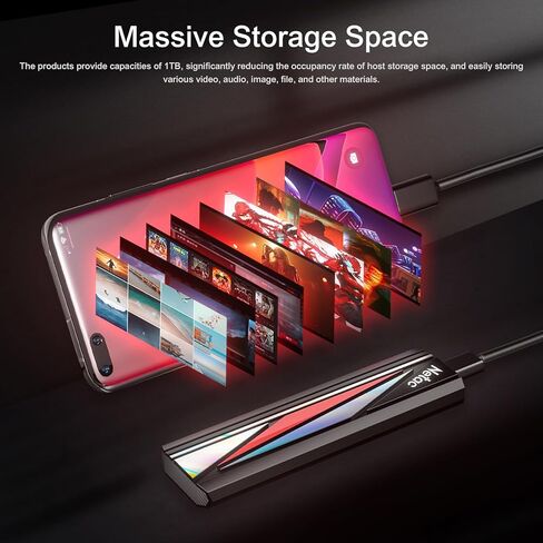 Netac 256GB Extreme Portable SSD External Solid State Drives Up to 2000MB/s Read 1700MB/s Write Speed, USB 3.2 Gen.2 Business Travel Essential Supports Win to Go Dust-Resistant, ZX20L in Kuwait