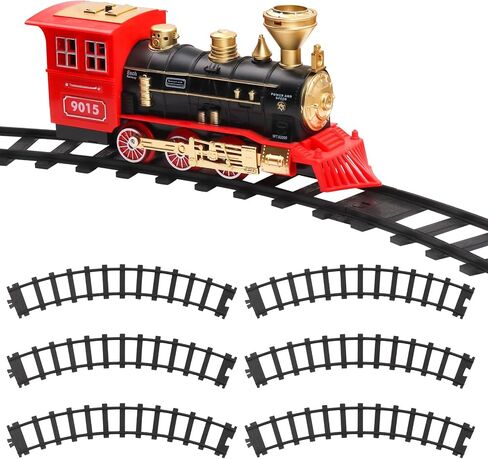 Hot Bee 6 Pcs Train Tracks Accessories Straight Train Track Railroad Building Toy Railway Rail with Snaps 9015 Trains Set,Gifts for 3 4 5 6 7 8+ Year Old Kids (Size：6cm-2.36in) in Saudi Arabia