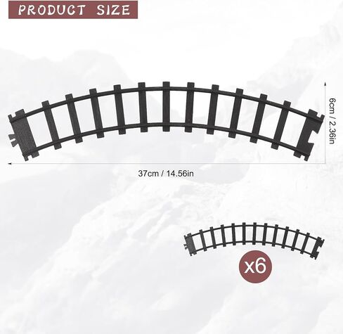 Hot Bee 6 Pcs Train Tracks Accessories Straight Train Track Railroad Building Toy Railway Rail with Snaps 9015 Trains Set,Gifts for 3 4 5 6 7 8+ Year Old Kids (Size：6cm-2.36in) in Saudi Arabia