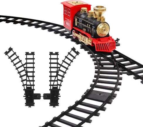 Hot Bee 6 Pcs Train Tracks Accessories Straight Train Track Railroad Building Toy Railway Rail with Snaps 9015 Trains Set,Gifts for 3 4 5 6 7 8+ Year Old Kids (Size：6cm-2.36in) in Saudi Arabia