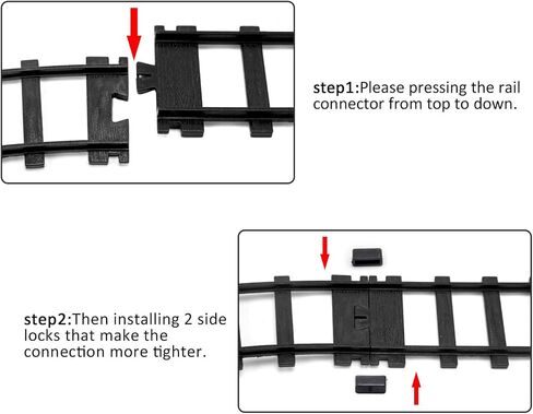 Hot Bee 6 Pcs Train Tracks Accessories Straight Train Track Railroad Building Toy Railway Rail with Snaps 9015 Trains Set,Gifts for 3 4 5 6 7 8+ Year Old Kids (Size：6cm-2.36in) in Saudi Arabia