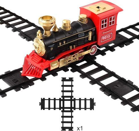 Hot Bee 6 Pcs Train Tracks Accessories Straight Train Track Railroad Building Toy Railway Rail with Snaps 9015 Trains Set,Gifts for 3 4 5 6 7 8+ Year Old Kids (Size：6cm-2.36in) in Saudi Arabia