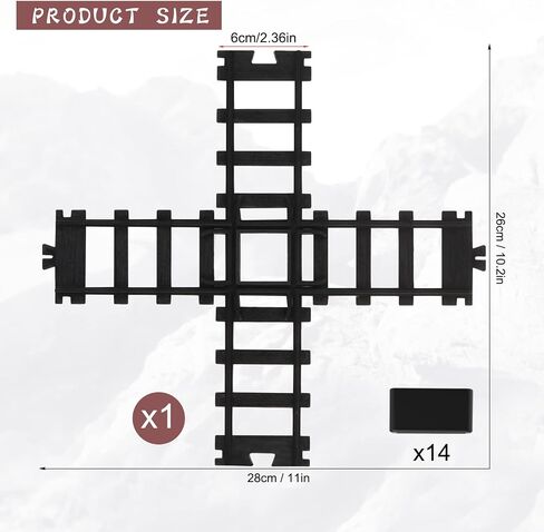 Hot Bee 6 Pcs Train Tracks Accessories Straight Train Track Railroad Building Toy Railway Rail with Snaps 9015 Trains Set,Gifts for 3 4 5 6 7 8+ Year Old Kids (Size：6cm-2.36in) in Saudi Arabia