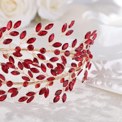 JWICOS Wedding Tiara Headband for Women Crystal Handmade Queen Leaf Bridal Headband Headpieces Wedding Hair Accessories for Prom Halloween Cosplay Party Pageant in Saudi Arabia