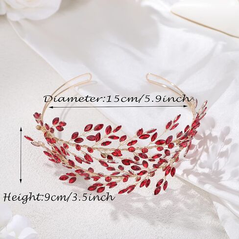 JWICOS Wedding Tiara Headband for Women Crystal Handmade Queen Leaf Bridal Headband Headpieces Wedding Hair Accessories for Prom Halloween Cosplay Party Pageant in Saudi Arabia