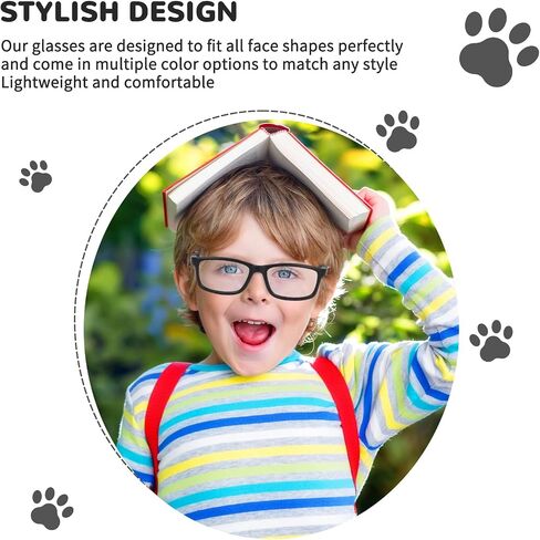 BiBiBear Kids/Teens Glasses - Unbreakable TR90 Frame, 180° Ultra Flexible, Lightweight & Safe Glasses for Kids Age 2-15 in Saudi Arabia