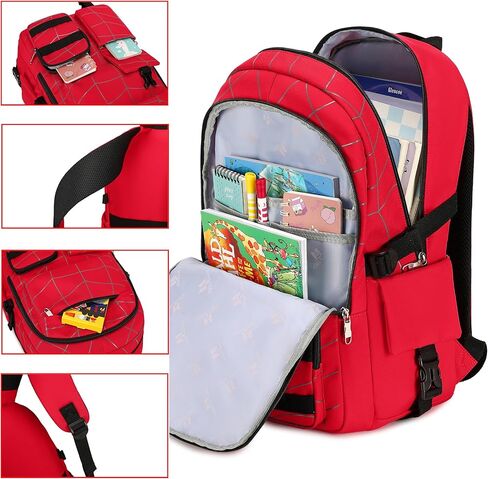 حقيبة ظهر للمدرسة للأولاد الأطفال على ظهر لعبة Backpack Propag Poys Boys Boys for Teens (Red) in Saudi Arabia