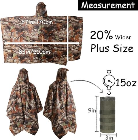 بالإضافة إلى الحجم ، معطف المطر الكبار مع غطاء محرك السيارة ، ومقاوم للماء Camo Poncho ، و Army Poncho للتخييم ، والمشي لمسافات طويلة ، وصيد الأسماك ، والسفر والهواء الطلق. in Kuwait