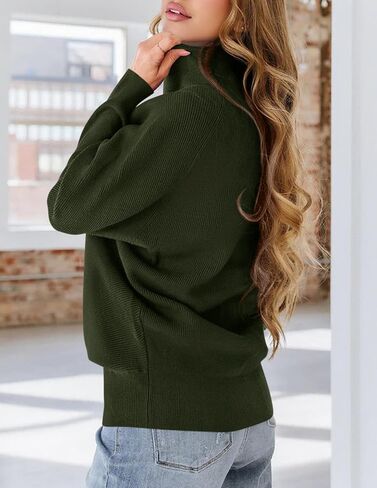 PRETTYGARDEN Womens Sweaters Fall Fashion 2025 Casual Loose Turtleneck Batwing Long Sleeve Knit Sweater Pullover Tops in Saudi Arabia