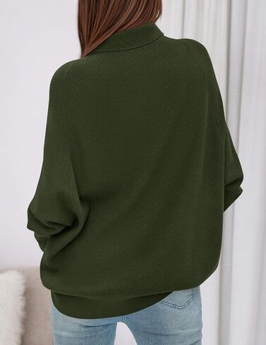 PRETTYGARDEN Womens Sweaters Fall Fashion 2025 Casual Loose Turtleneck Batwing Long Sleeve Knit Sweater Pullover Tops in Saudi Arabia