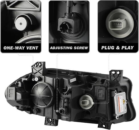 Headlight Assembly Replacement for 15-22 Dodge Charger [HID/Xenon Type] Projector Headlamp w/LED DRL LH (Left/Driver Side) Ballast Included in Saudi Arabia