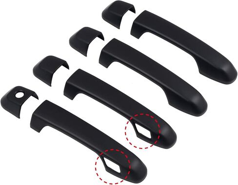 HIGH FLYING for Toyota 4Runner 5th Gen. 2010-2024 Car ABS Matte Black Side Door Handles Cover Trim 8pcs (with Keyless Hole), NOT Fit Limited in Saudi Arabia