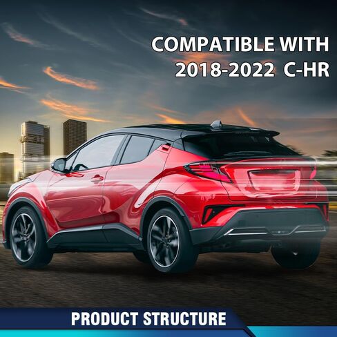 PIT66 الباب الخلفي أسفل القلطة تقليم لوحة مقبلات اليمنى التوافق مع Toyota CHR 2018-2022 in Saudi Arabia