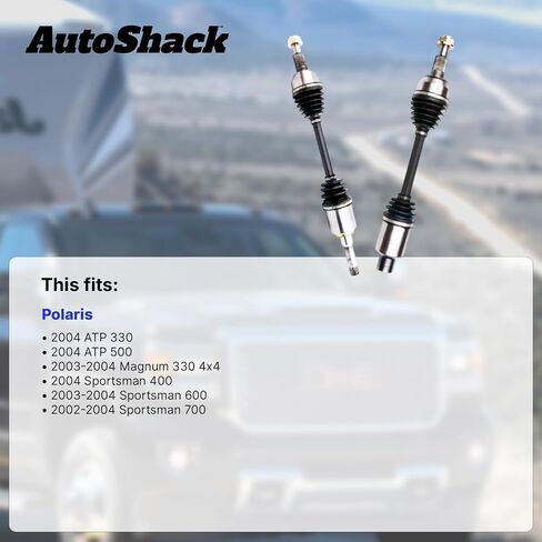 AutoShack Front CV Axle Shaft Assembly Set of 2 Replacement for 2002-2004 Polaris Sportsman 700 2003-2004 Polaris Magnum 330 4x4 2004 Polaris ATP 330 Driver and Passenger Side ADSKPOL8007PR in Saudi Arabia