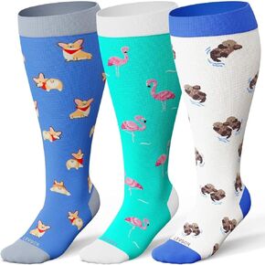 جوارب ضغط Levsox Plus للنساء للنساء عجل عجل كبير جدًا 15-20 مم زئبق جورب مرتفع للممرضات السفر الحوامل in Kuwait