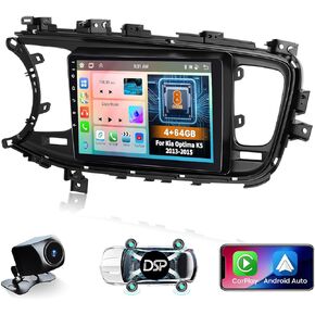 Hikity Android Car Stereo for Kia Optima K5 2013-2015 Radio 2+64GB 9 بوصة تعمل باللمس راديو السيارة اللاسلكي Carplay Android Auto Support GPS Navigation WiFi Bluetooth FM EQ كاميرا احتياطية in Saudi Arabia