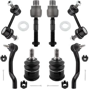BOXI (Set of 8) Front Sway Bar End Links + Lower Ball Joints + Inner & Outer Tie Rod Ends Fit for Honda Accord 2008 2009 2010 2011 2012 | Replace K90456 K90457 K500081 ES800459 ES800460 EV800461 in Kuwait