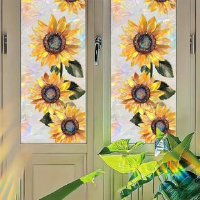 Mermaid Stained Glass Window Film Fantasy Ocean Style Privacy Window Decal Static Cling No Glue Decorative Glass Sticker for Kids Room Bathroom Door Panel 17.7x39.3 inch in Kuwait