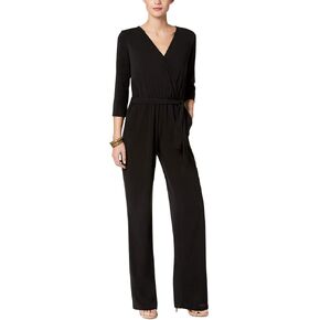 Womens Petites Matte Jersey Belted Jumpsuit in Saudi Arabia