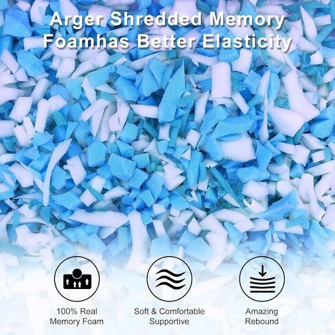 Bean Bag Filler, Blue & Yellow Shredded Memory Foam, Bean Bag Stuffing for Easy Pillow, Mattress Grade Replacement Filling for Dolls, Dog Beds and Pillows (Blue & Yellow,1 LB) in Saudi Arabia