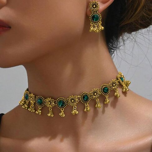 Frodete Indian Jewelry Sets for Women Indian Jhumka Earrings Bollywood Earrings Vintage Boho Wedding Jewelry in Saudi Arabia