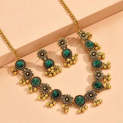Frodete Indian Jewelry Sets for Women Indian Jhumka Earrings Bollywood Earrings Vintage Boho Wedding Jewelry in Saudi Arabia