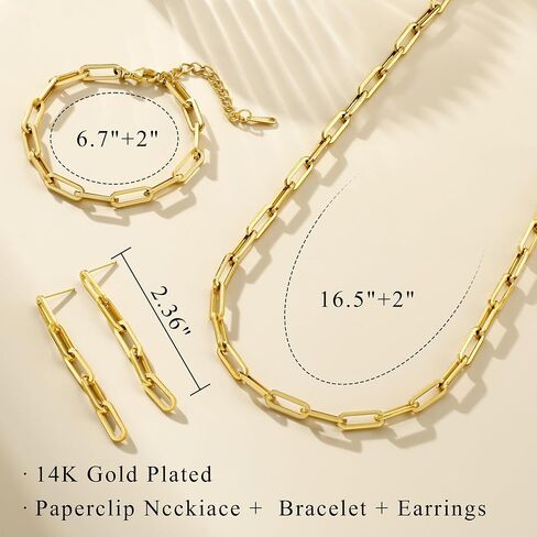 سوار قلادة من Kesaplan Gold Stail Sercled وأقراط للنساء مجموعة مجوهرات فضية مكتنزة ، و 14 كيلو لاتينات مطلية بالذهب وربط سلسلة من المجوهرات الورقية للنساء للنساء الهدايا in Saudi Arabia