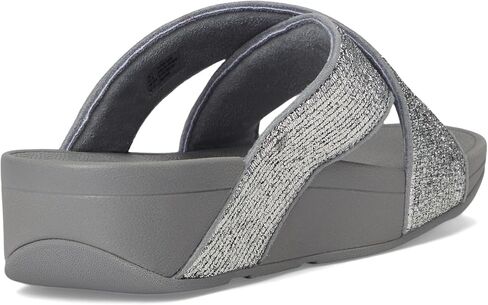 FitFlop womens Lulu Crinkled-shimmer Cross Slides in Saudi Arabia