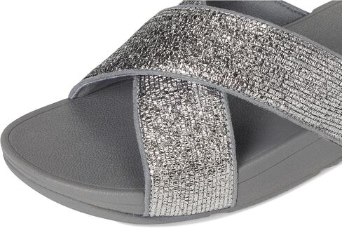 FitFlop womens Lulu Crinkled-shimmer Cross Slides in Saudi Arabia