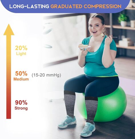 LEVSOX Plus Size Compression Socks for Women Men Wide Calf Extra Large 15-20 mmHg Knee High Sock for Nurses Pregnant Travel in Kuwait