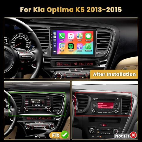 Hikity Android Car Stereo for Kia Optima K5 2013-2015 Radio 2+64GB 9 بوصة تعمل باللمس راديو السيارة اللاسلكي Carplay Android Auto Support GPS Navigation WiFi Bluetooth FM EQ كاميرا احتياطية in Saudi Arabia