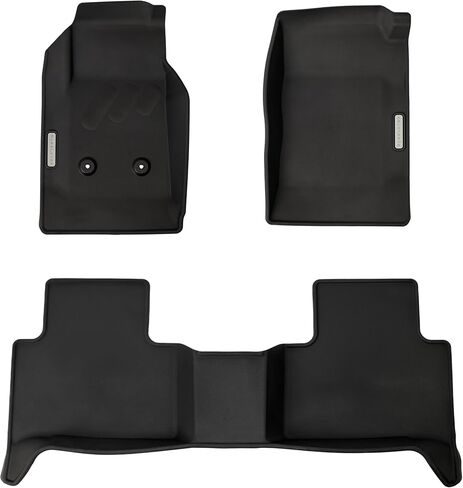 BaseLayer Floor Mats for Chevy Colorado/GMC Canyon (2015-2022) Crew Cab – Made in USA – Premium All-Weather Mats – Front and Rear (Gray Logo) in Kuwait